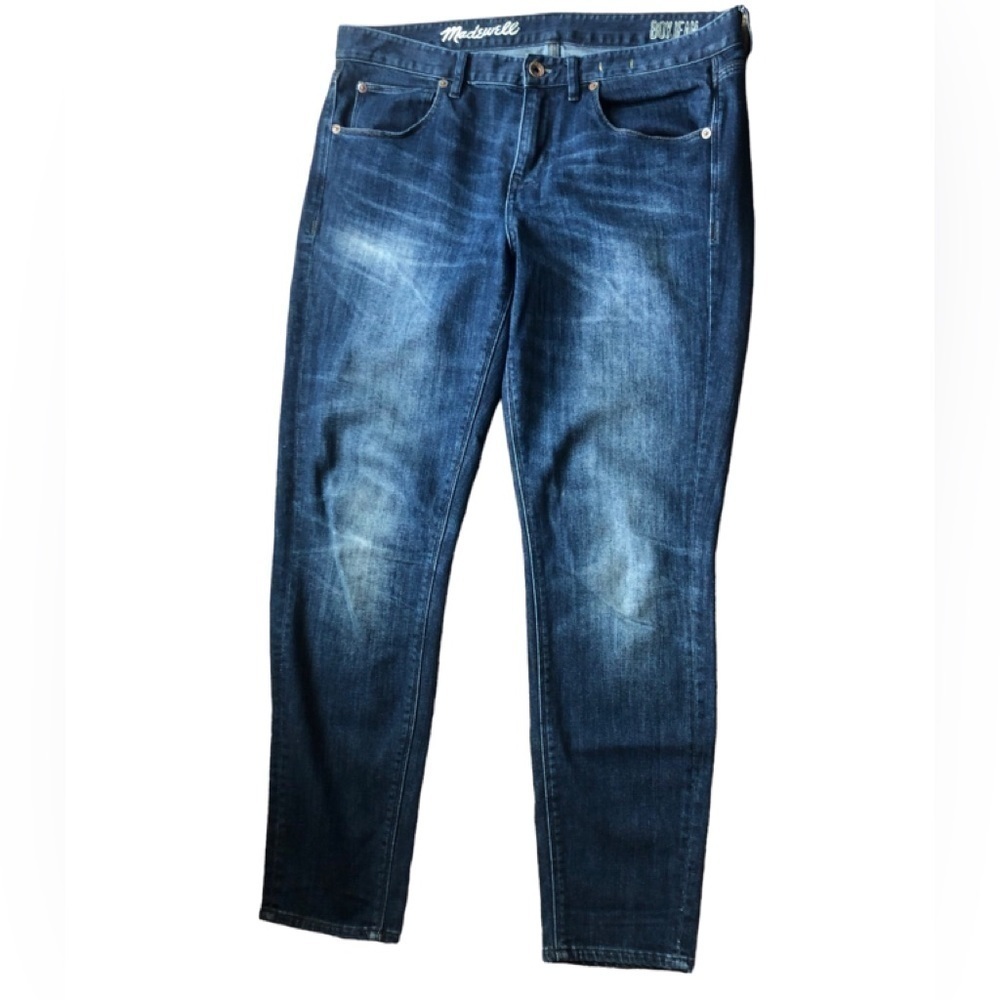 Madewell The Slim Boyjean Sz. 29X28 Ankle Dark Wash Cotton Blend Casual Bojo - Picture 3 of 8